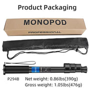 BEXIN P294B Portable Travel Outdoor DSLR Camera Aluminum Alloy Monopod Holder (Black)