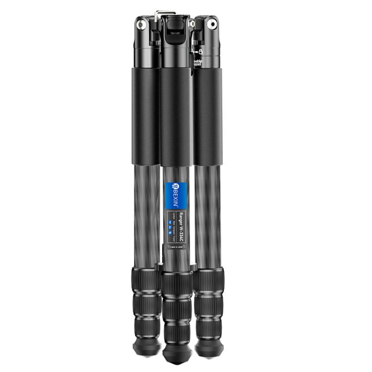 BEXIN W-334C Portable DSLR Camera 2 in 1 Carbon Fiber Tripod Detachable Monopod (Black) - free shipping - PMC Jewellery - Order now!