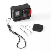 For Insta360 Ace Pro 2 STARTRC Body Silicone Case with Lens Cap & Lanyard (Black)