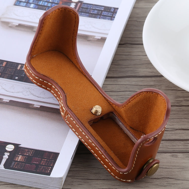 1/4 inch Thread PU Leather Camera Half Case Base for Canon G7 X Mark II (Brown) - Half Case by PMC TechLife | Online Shopping South Africa | PMC TechLife | Buy Now Pay Later Mobicred