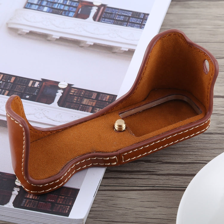 1/4 inch Thread PU Leather Camera Half Case Base for Canon G7 X Mark II (Brown) - Half Case by PMC TechLife | Online Shopping South Africa | PMC TechLife | Buy Now Pay Later Mobicred