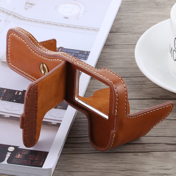 1/4 inch Thread PU Leather Camera Half Case Base for FUJIFILM X-H1 (Brown)