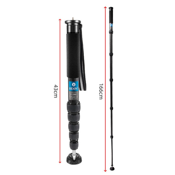 BEXIN P336C Camera Carbon Fiber Monopod Travel Live Selfie Bracket Holder