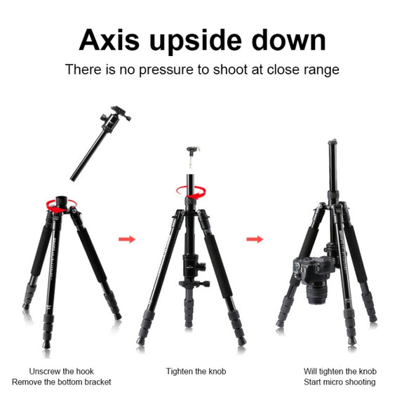 TRIOPO M2508 Multifunction Adjustable 4-Section Portable Aluminum Alloy Tripod Monopod with D-2A Ball Head for SLR Camera