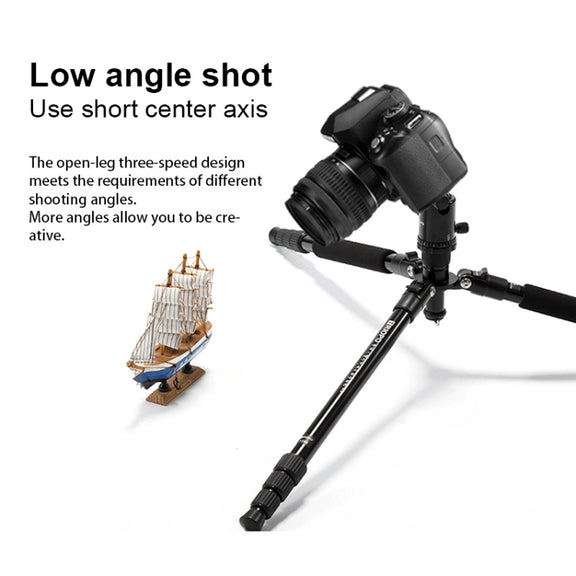 TRIOPO M2508 Multifunction Adjustable 4-Section Portable Aluminum Alloy Tripod Monopod with D-2A Ball Head for SLR Camera