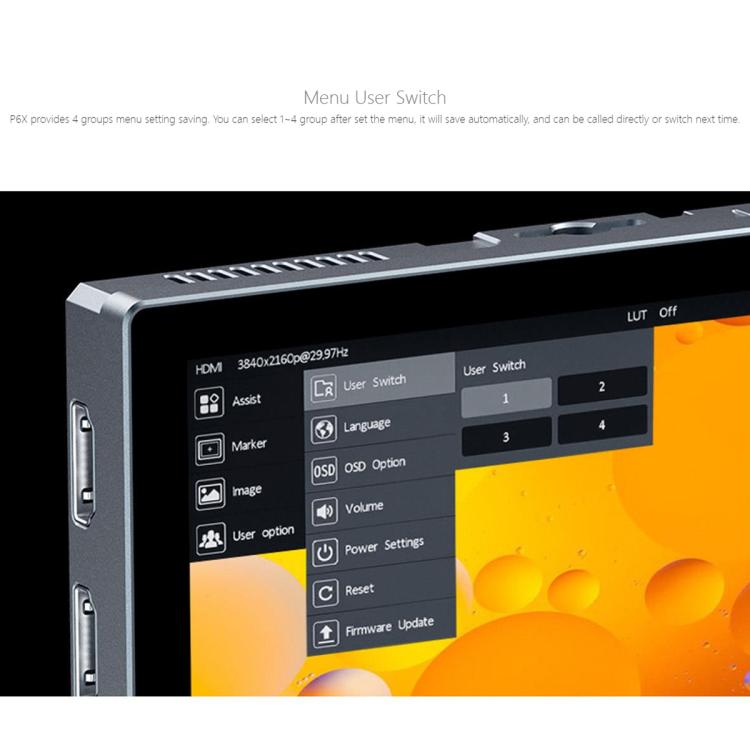 FEELWORLD P6X 5.5 inch Aluminium DSLR Camera Field Monitor Touch Screen 4K HDMI High Brightness 1000nit Monitor (Black) - free shipping - PMC TechLife - Order now!