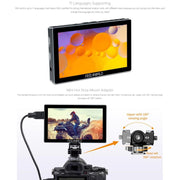 FEELWORLD P6X 5.5 inch Aluminium DSLR Camera Field Monitor Touch Screen 4K HDMI High Brightness 1000nit Monitor (Black)