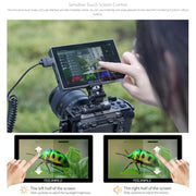 FEELWORLD P6X 5.5 inch Aluminium DSLR Camera Field Monitor Touch Screen 4K HDMI High Brightness 1000nit Monitor (Black)