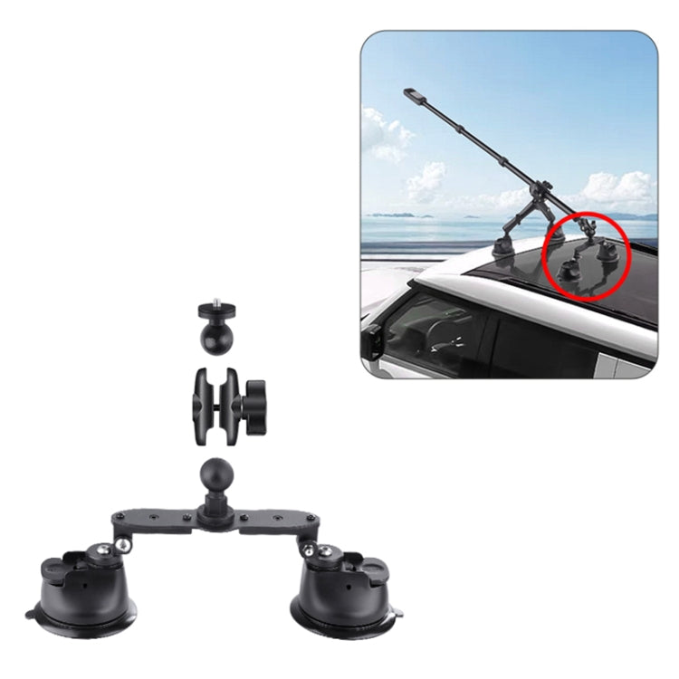 Dual-leg Car Suction Cup Mount with 1/4 inch Screw (Black) - free shipping - PMC TechLife - Order now!