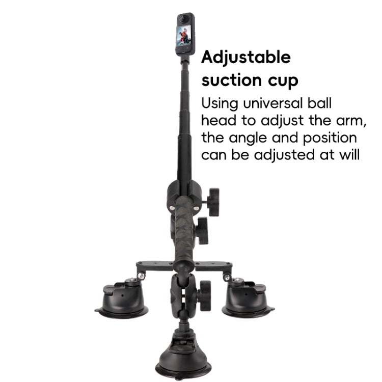 Dual-leg Car Suction Cup Mount with 1/4 inch Screw (Black) - free shipping - PMC TechLife - Order now!