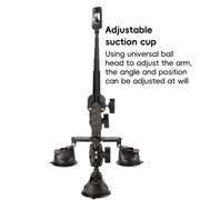 Dual-leg Car Suction Cup Mount with 1/4 inch Screw (Black)