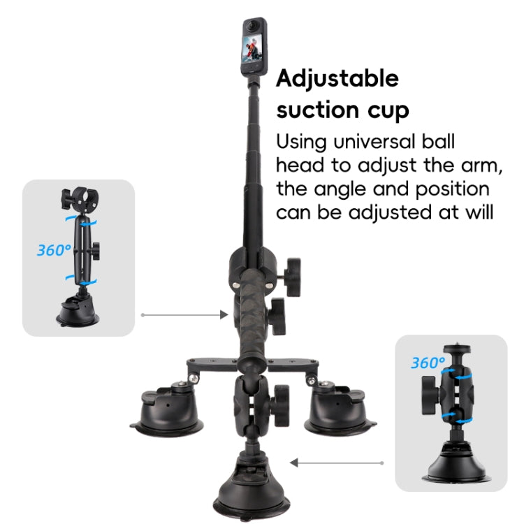 Single-leg Car Suction Cup Mount Crab Clamps (Black)