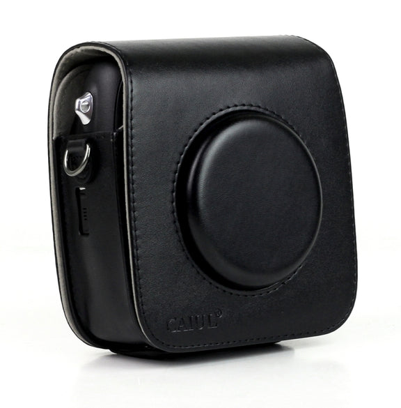 Vintage PU Leather Camera Case Protective bag for FUJIFILM Instax SQUARE SQ10 Camera, with Adjustable Shoulder Strap(Black)