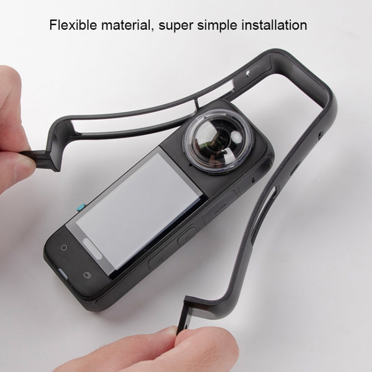 For Insta360 X4 PC Plastic Protective Frame with PC Lens Cover Guard (Black) - Mount & Holder by PMC TechLife | Online Shopping South Africa | PMC TechLife | Buy Now Pay Later Mobicred