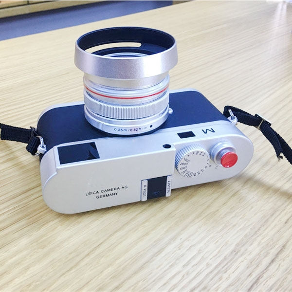 For Leica M Non-Working Fake Dummy DSLR Camera Model Photo Studio Props, Hood Lens(Silver)