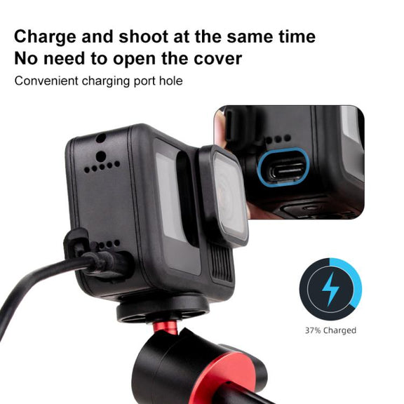 BS Plastic Battery Side Interface Cover with Silicone Plug for GoPro HERO13 Black /12 Black /11 Black /10 Black /9 Black