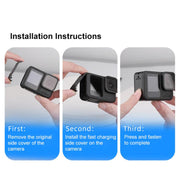 BS Plastic Battery Side Interface Cover with Silicone Plug for GoPro HERO13 Black /12 Black /11 Black /10 Black /9 Black