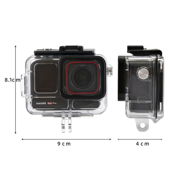 For Insta360 Ace Pro 2 Underwater Water-resistant Housing Case with Base Adapter & Screw (Transparent)