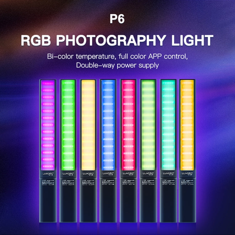 LUXCeO P6 RGB Colorful Photo LED Stick Video Light Handheld APP Control Full Color LED Fill Light (Black) - free shipping - PMC Jewellery - Order now!