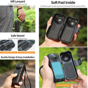 For Insta360 X5 / X4 Sunnylife Integrated Lens Screen Protective Cover Camera Case with Strap (Black)