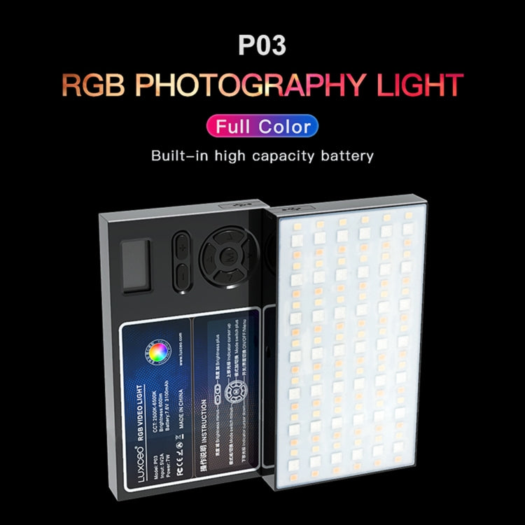 LUXCeO P03 LED Video Light 800LM Super Slim Panel Light On-camera Light Selfie Light Video Photography Studio Light - free shipping - PMC Jewellery - Order now!