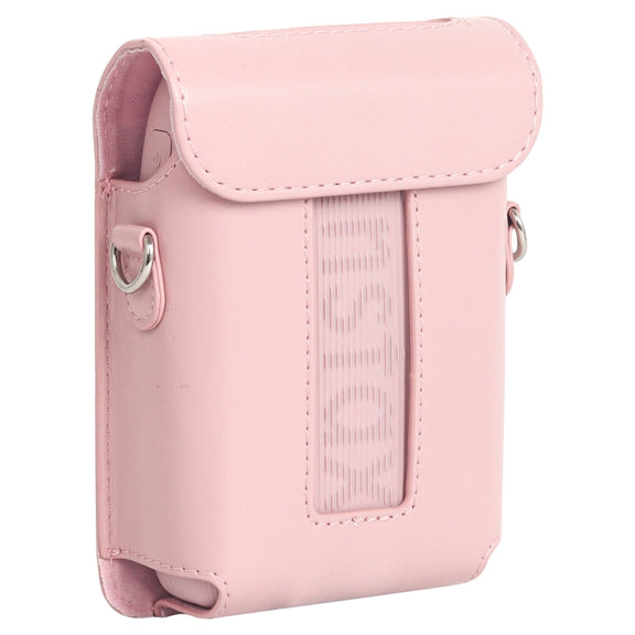 For FUJIFILM Instax mini Link 3 Full Body Leather Case Bag with Strap (Pink)