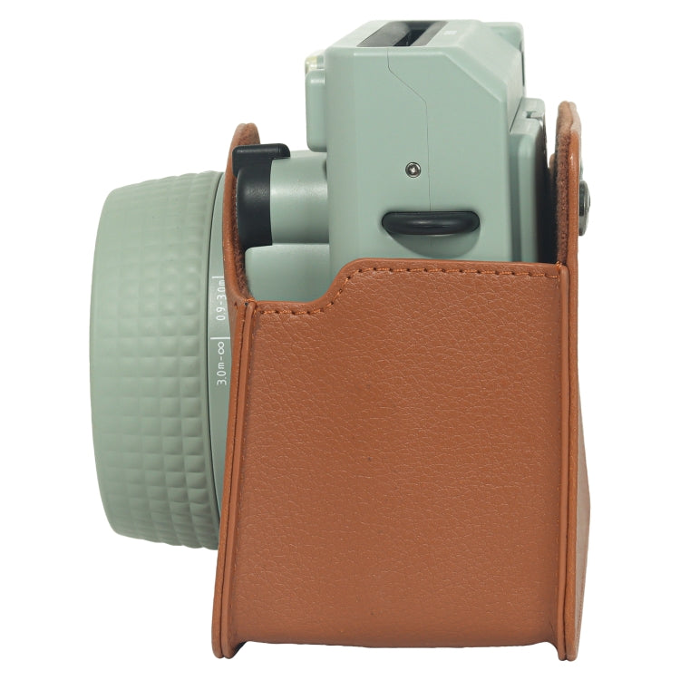 For FUJIFILM Instax WIDE 400 Full Body Leather Case Bag with Strap (Brown) - Leather Bag by PMC TechLife | Online Shopping South Africa | PMC TechLife | Buy Now Pay Later Mobicred