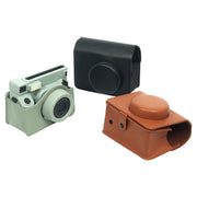 For FUJIFILM Instax WIDE 400 Full Body Leather Case Bag with Strap (Green)