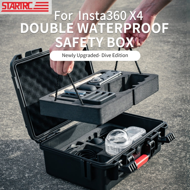 For Insta360 X4 STARTRC Waterproof EVA ABS Dual-layer Suitcase Storage Box (Black) - free shipping - PMC Jewellery - Order now!