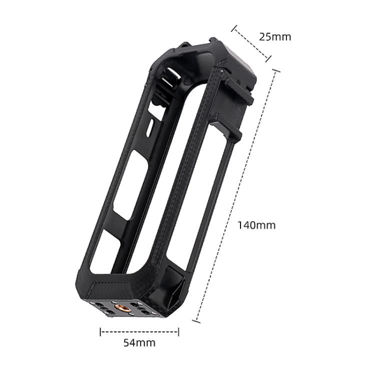 For Insta360 X5 Cold Shoe Carbon Fiber Texture ABS Plastic Protective Frame (Black)