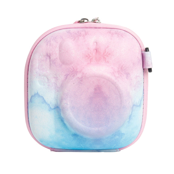Painted EVA Hard Case PU Storage Bag for FUJIFILM Instax mini 7+/8/9/11/12/40(Blue Pink)