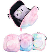 Painted EVA Hard Case PU Storage Bag for FUJIFILM Instax mini 7+/8/9/11/12/40(Blue Pink)
