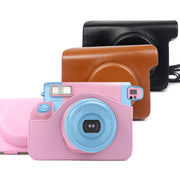 Vintage PU Leather Case Bag for Polaroid W300 Camera, with Adjustable Shoulder Strap (Brown)