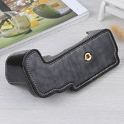 1/4 inch Thread PU Leather Camera Half Case Base for FUJIFILM GFX 50S (Black)