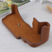 1/4 inch Thread PU Leather Camera Half Case Base for FUJIFILM GFX 50S (Brown)