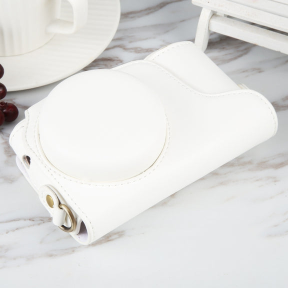 Full Body Camera PU Leather Case Bag with Strap for Samsung Galaxy Camera EK-GC100 / EK-GC110 / EK-GC200 (White)