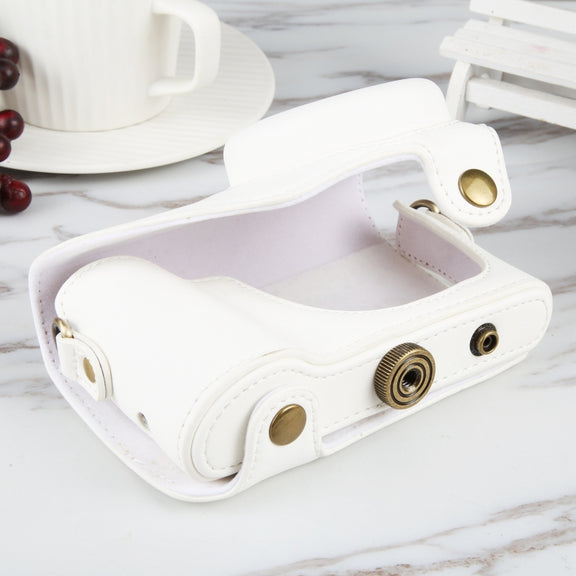 Full Body Camera PU Leather Case Bag with Strap for Samsung Galaxy Camera EK-GC100 / EK-GC110 / EK-GC200 (White)