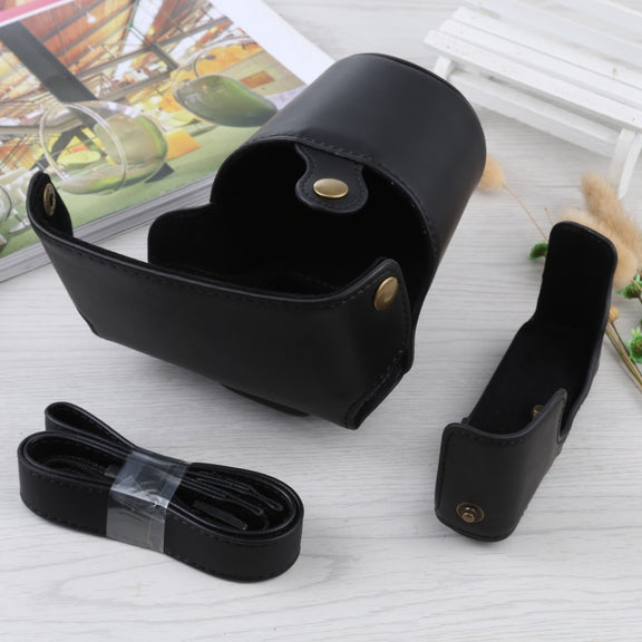 Full Body Camera PU Leather Case Bag with Strap for Olympus E-PL3 / E-PM1 (Black)
