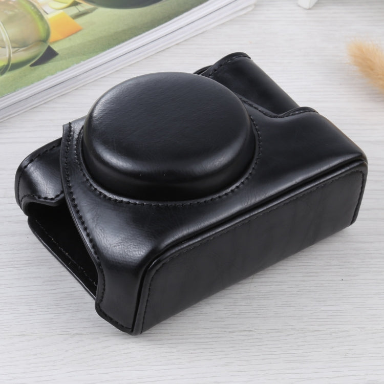 Full Body Camera PU Leather Case Bag for Sony ZV-1(Black)