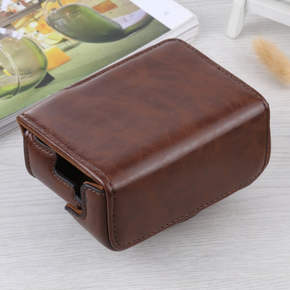 Full Body Camera PU Leather Case Bag for Sony ZV-1(Coffee)