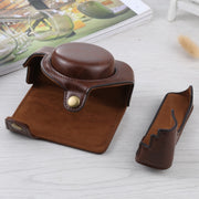 Full Body Camera PU Leather Case Bag for Sony ZV-1(Coffee)