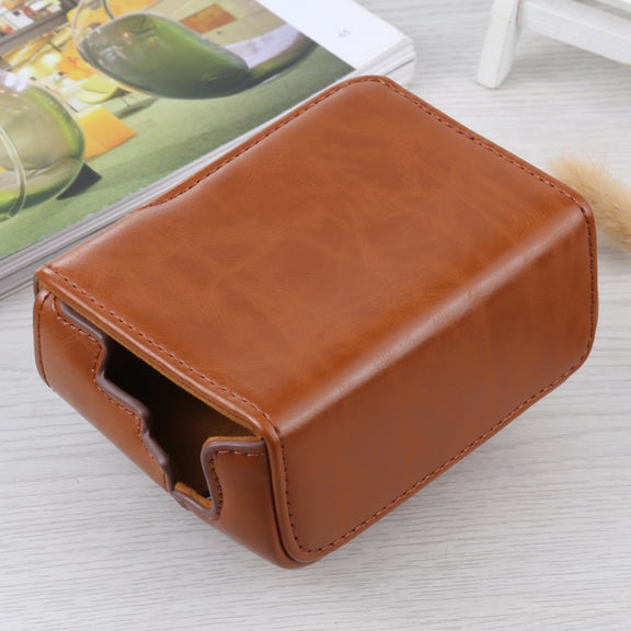 Full Body Camera PU Leather Case Bag for Sony ZV-1(Brown)