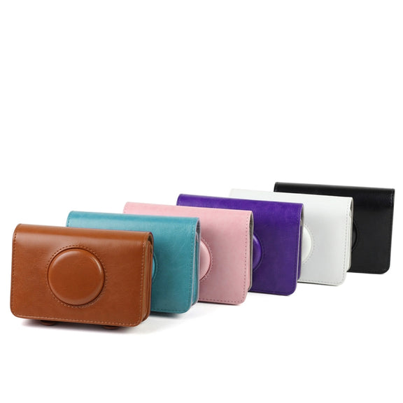 Solid Color PU Leather Case for Polaroid Snap Touch Camera (Brown)