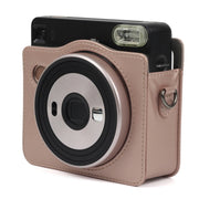 Pearly Lustre PU Leather Case Bag for FUJIFILM Instax SQUARE SQ6 Camera, with Adjustable Shoulder Strap(Light Brown)