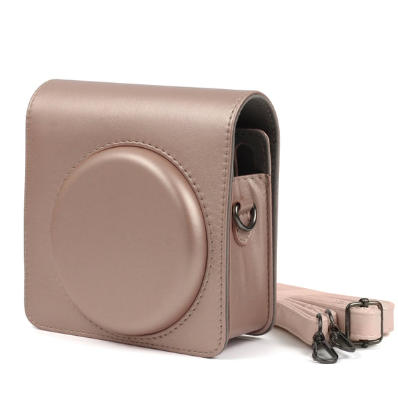 Pearly Lustre PU Leather Case Bag for FUJIFILM Instax SQUARE SQ6 Camera, with Adjustable Shoulder Strap(Light Brown)