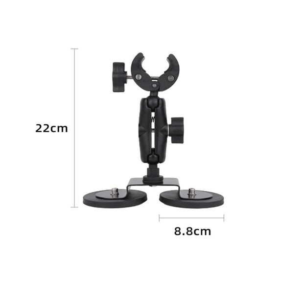 Dual-Leg Magnetic Base Crab Clamp Fixed Mount Holder for GoPro and Other Action Cameras (Black)