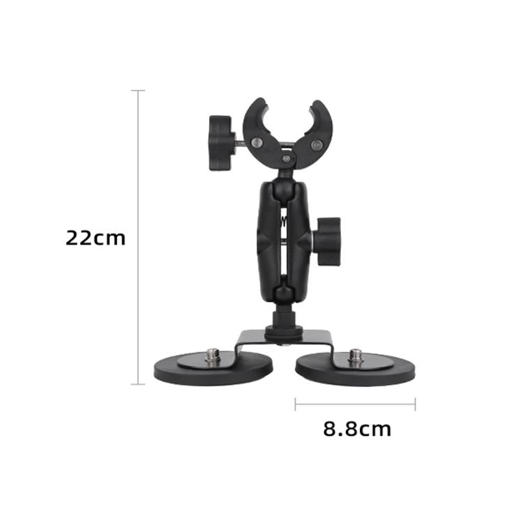 Dual-Leg Magnetic Base Crab Clamp Fixed Mount Holder for GoPro and Other Action Cameras (Black)