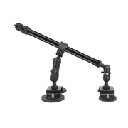 Dual-Leg Magnetic Base Fixed Mount Holder with Selfie Stick Kit for GoPro and Other Action Cameras (Black)