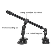 Dual-Leg Magnetic Base Fixed Mount Holder with Selfie Stick Kit for GoPro and Other Action Cameras (Black)