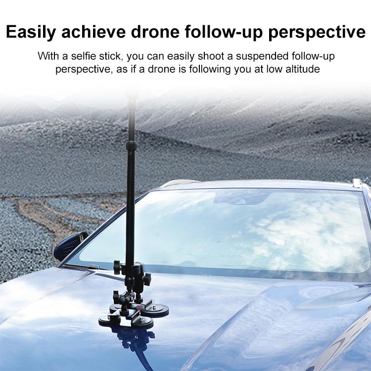 Dual-Leg Magnetic Base Fixed Mount Holder with Selfie Stick Kit for GoPro and Other Action Cameras (Black) - free shipping - PMC TechLife - Order now!